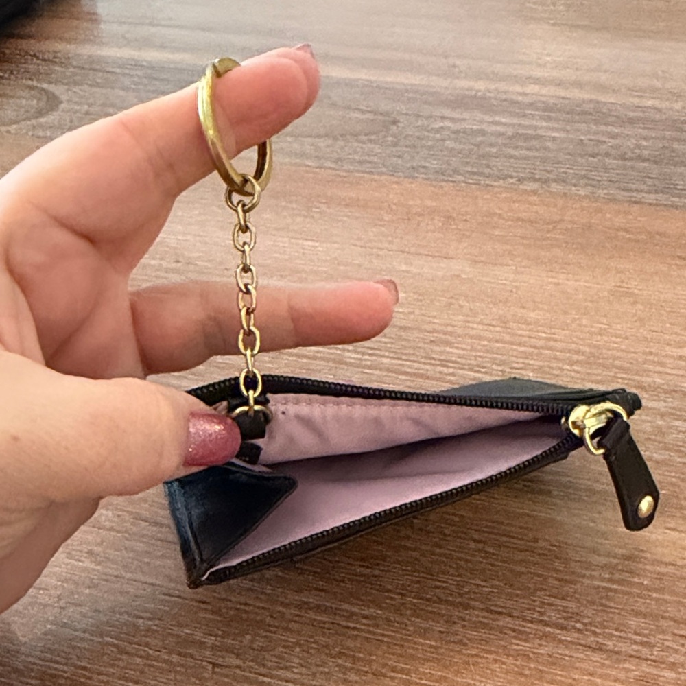 Coach Black Leather Zip Pouch with Gold Accents - Picture 4 of 4